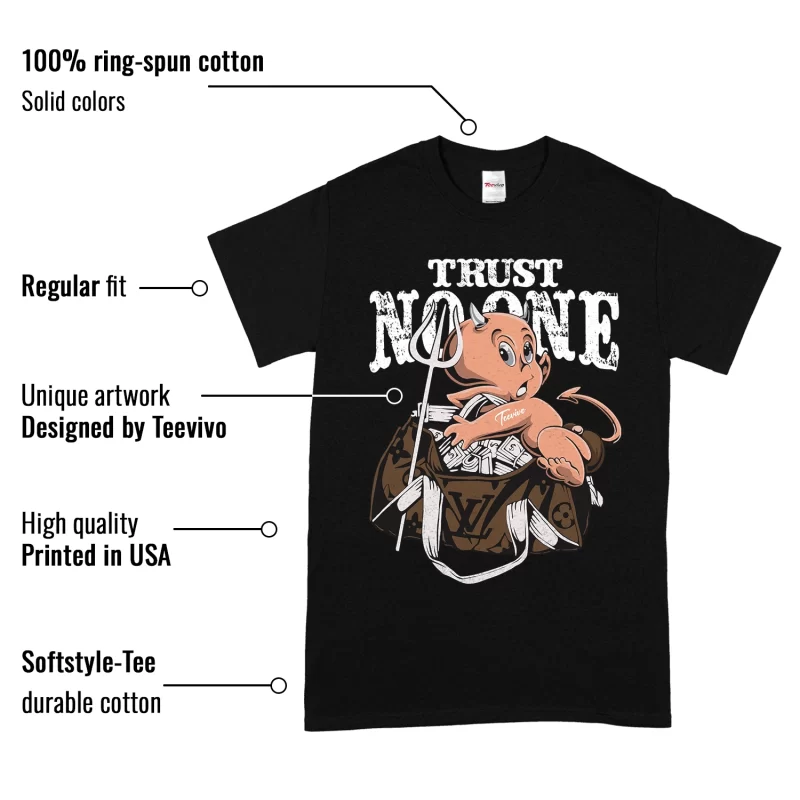 TeeVivo T-Shirt Match Air Jordan 1 Retro High Dark Mocha Trust no one – Air Jordan 1 Shirt, AJ1 Shirt