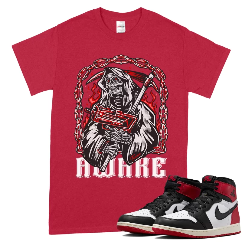 TeeVivo T-Shirt Match Air Jordan 1 Retro High OG Black Toe Reimagined Awake – Air Jordan 1 Shirt, AJ1 Shirt