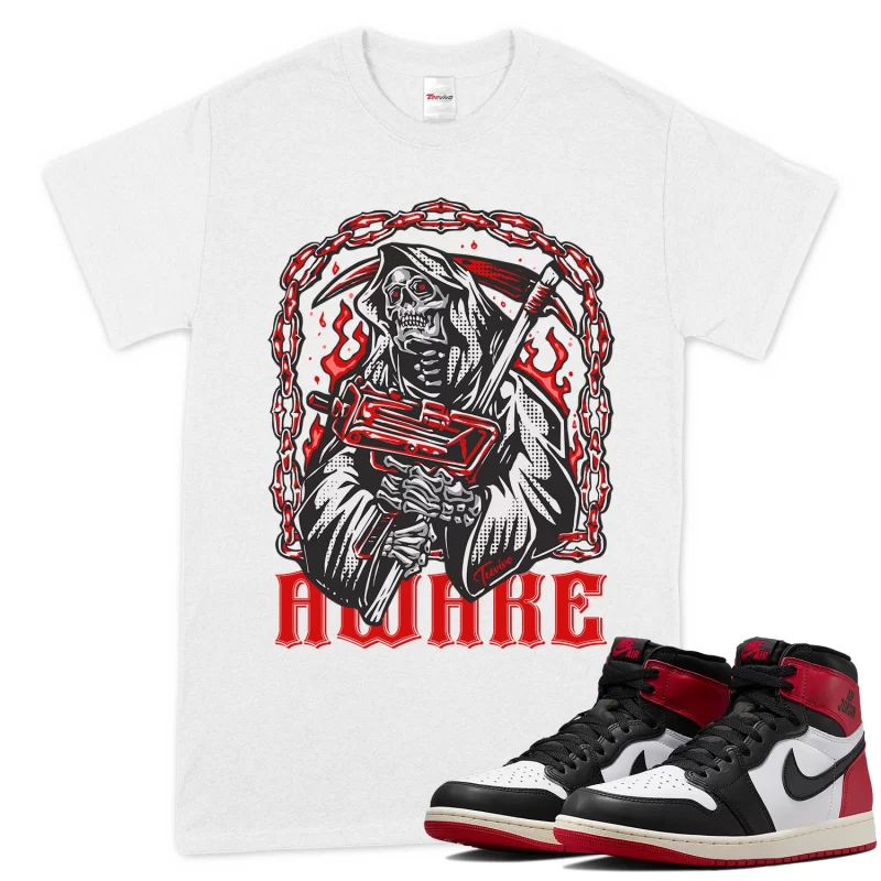 TeeVivo T-Shirt Match Air Jordan 1 Retro High OG Black Toe Reimagined Awake – Air Jordan 1 Shirt, AJ1 Shirt