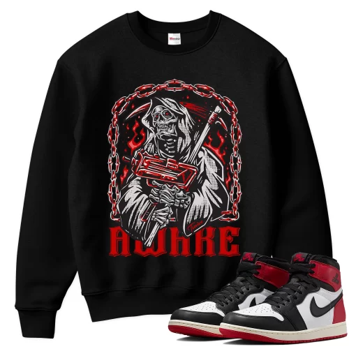 TeeVivo Sweatshirt Match Air Jordan 1 Retro High OG Black Toe Reimagined Awake – Air Jordan 1 Sweatshirt, AJ1 Sweatshirt