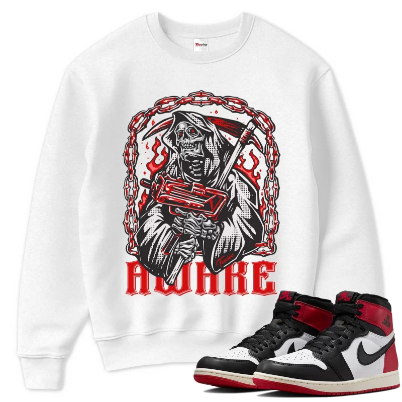 TeeVivo Sweatshirt Match Air Jordan 1 Retro High OG Black Toe Reimagined Awake – Air Jordan 1 Sweatshirt, AJ1 Sweatshirt