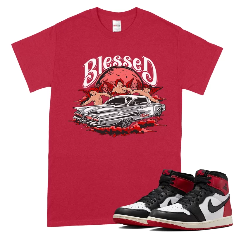 TeeVivo T-Shirt Match Air Jordan 1 Retro High OG Black Toe Reimagined Blessed – Air Jordan 1 Shirt, AJ1 Shirt