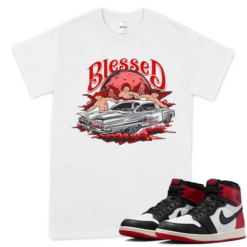 TeeVivo T-Shirt Match Air Jordan 1 Retro High OG Black Toe Reimagined Blessed – Air Jordan 1 Shirt, AJ1 Shirt