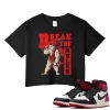 TeeVivo Crop Top Match Air Jordan 1 Retro High OG Black Toe Reimagined Break the rules – Air Jordan 1 Crop Top, AJ1 Crop Top
