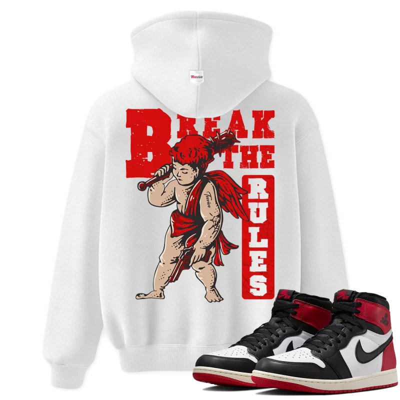 TeeVivo Hoodie Match Air Jordan 1 Retro High OG Black Toe Reimagined Break the rules – Air Jordan 1 Hoodie, AJ1 Hoodie