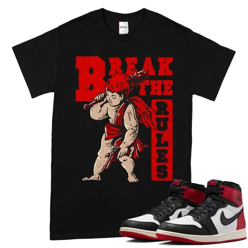 TeeVivo T-Shirt Match Air Jordan 1 Retro High OG Black Toe Reimagined Break the rules – Air Jordan 1 Shirt, AJ1 Shirt