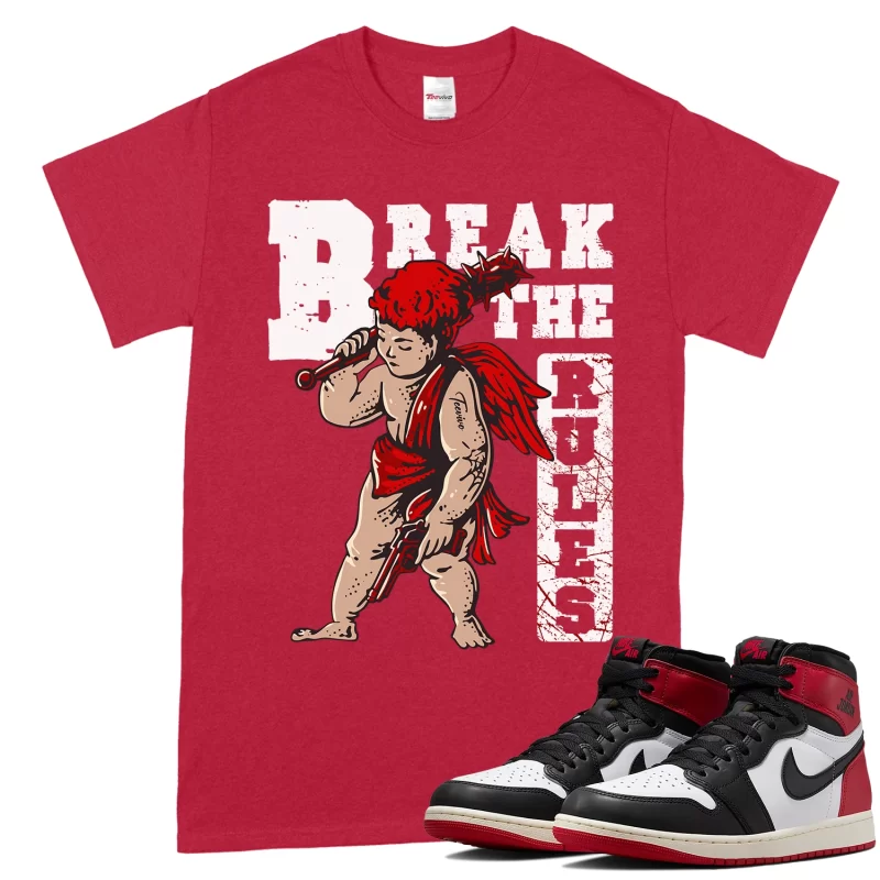 TeeVivo T-Shirt Match Air Jordan 1 Retro High OG Black Toe Reimagined Break the rules – Air Jordan 1 Shirt, AJ1 Shirt