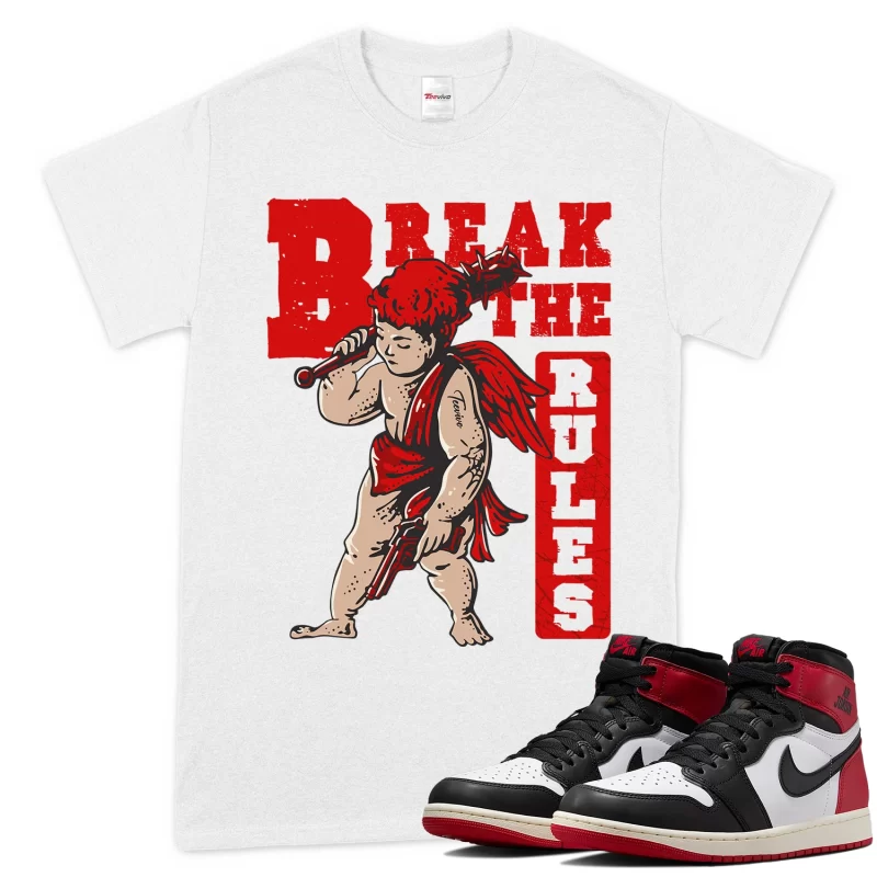 TeeVivo T-Shirt Match Air Jordan 1 Retro High OG Black Toe Reimagined Break the rules – Air Jordan 1 Shirt, AJ1 Shirt