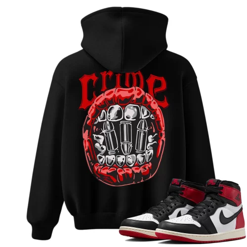 TeeVivo Hoodie Match Air Jordan 1 Retro High OG Black Toe Reimagined Crime – Air Jordan 1 Hoodie, AJ1 Hoodie