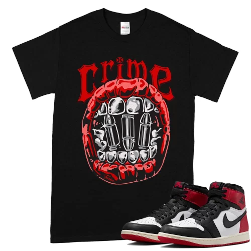 TeeVivo T-Shirt Match Air Jordan 1 Retro High OG Black Toe Reimagined Crime – Air Jordan 1 Shirt, AJ1 Shirt