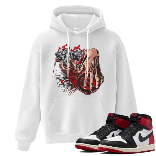 TeeVivo Hoodie Match Air Jordan 1 Retro High OG Black Toe Reimagined Gambling – Air Jordan 1 Hoodie, AJ1 Hoodie