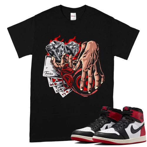 TeeVivo T-Shirt Match Air Jordan 1 Retro High OG Black Toe Reimagined Gambling – Air Jordan 1 Shirt, AJ1 Shirt