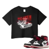 TeeVivo Crop Top Match Air Jordan 1 Retro High OG Black Toe Reimagined Heaven vibes – Air Jordan 1 Crop Top, AJ1 Crop Top