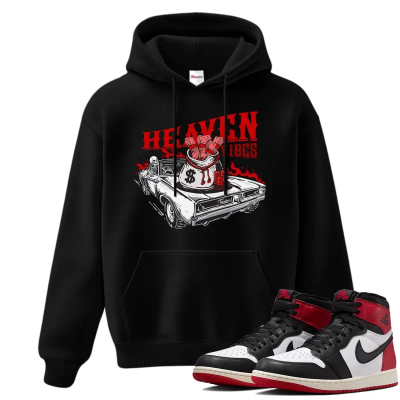 TeeVivo Hoodie Match Air Jordan 1 Retro High OG Black Toe Reimagined Heaven vibes – Air Jordan 1 Hoodie, AJ1 Hoodie