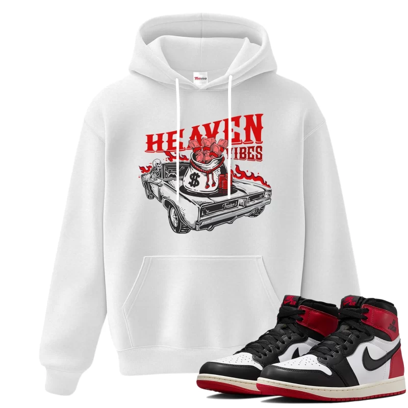 TeeVivo Hoodie Match Air Jordan 1 Retro High OG Black Toe Reimagined Heaven vibes – Air Jordan 1 Hoodie, AJ1 Hoodie