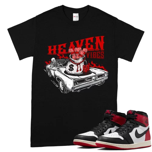 TeeVivo T-Shirt Match Air Jordan 1 Retro High OG Black Toe Reimagined Heaven vibes – Air Jordan 1 Shirt, AJ1 Shirt