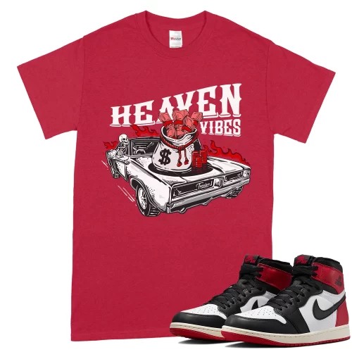 TeeVivo T-Shirt Match Air Jordan 1 Retro High OG Black Toe Reimagined Heaven vibes – Air Jordan 1 Shirt, AJ1 Shirt