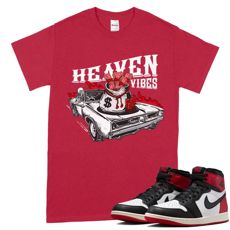 TeeVivo T-Shirt Match Air Jordan 1 Retro High OG Black Toe Reimagined Heaven vibes – Air Jordan 1 Shirt, AJ1 Shirt