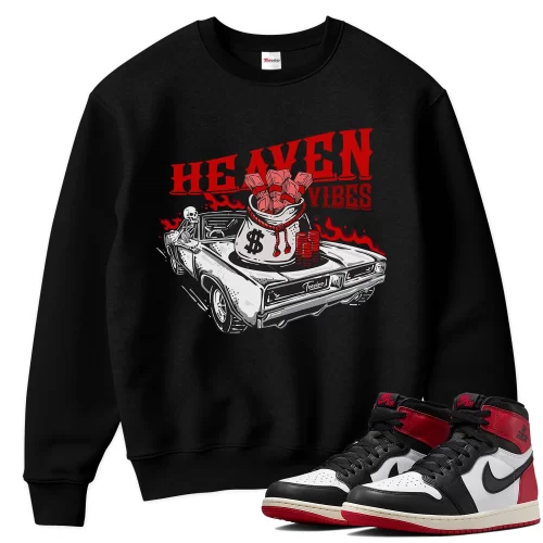 TeeVivo Sweatshirt Match Air Jordan 1 Retro High OG Black Toe Reimagined Heaven vibes – Air Jordan 1 Sweatshirt, AJ1 Sweatshirt