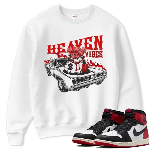 TeeVivo Sweatshirt Match Air Jordan 1 Retro High OG Black Toe Reimagined Heaven vibes – Air Jordan 1 Sweatshirt, AJ1 Sweatshirt