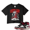 TeeVivo Crop Top Match Air Jordan 1 Retro High OG Black Toe Reimagined Outlaw – Air Jordan 1 Crop Top, AJ1 Crop Top