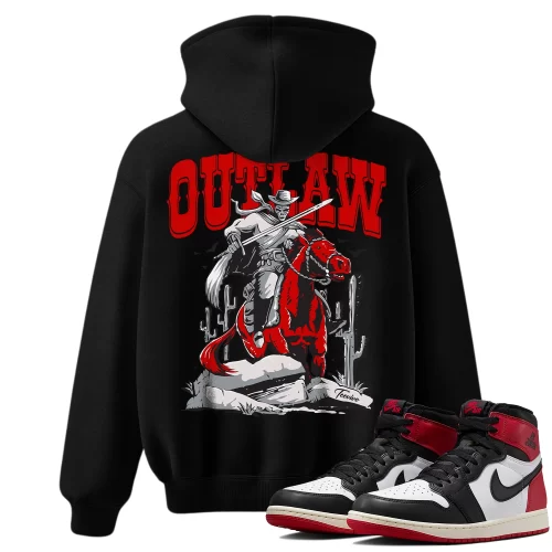 TeeVivo Hoodie Match Air Jordan 1 Retro High OG Black Toe Reimagined Outlaw – Air Jordan 1 Hoodie, AJ1 Hoodie