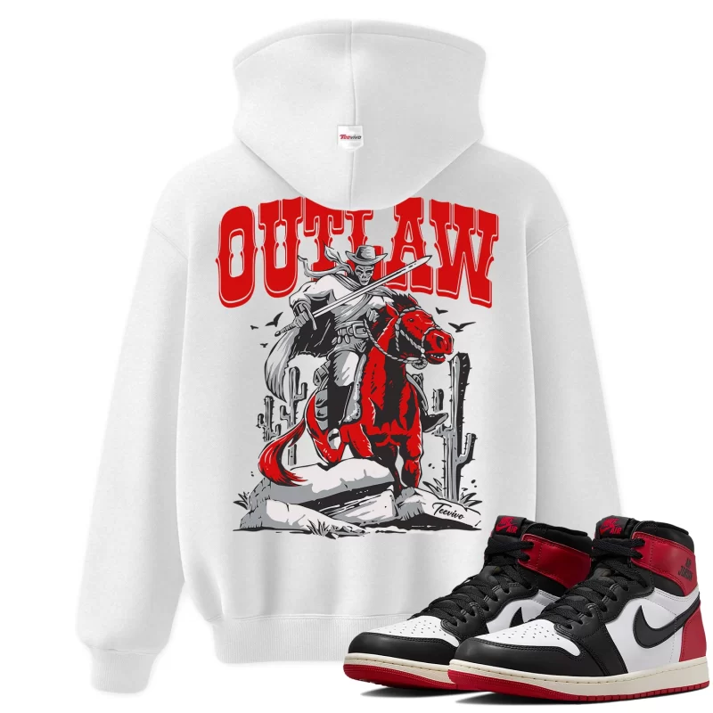 TeeVivo Hoodie Match Air Jordan 1 Retro High OG Black Toe Reimagined Outlaw – Air Jordan 1 Hoodie, AJ1 Hoodie