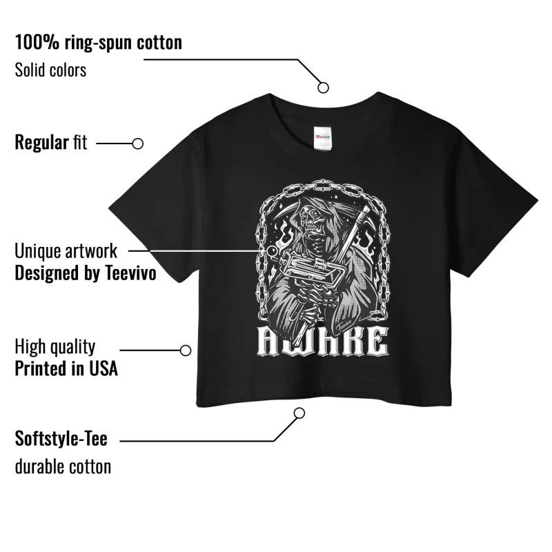 TeeVivo Crop Top Match Air Jordan 1 Retro High OG Black White Awake – Air Jordan 1 Crop Top, AJ1 Crop Top