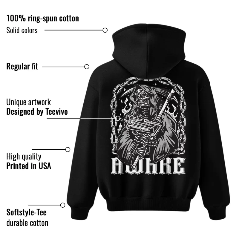 TeeVivo Hoodie Match Air Jordan 1 Retro High OG Black White Awake – Air Jordan 1 Hoodie, AJ1 Hoodie