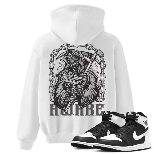 TeeVivo Hoodie Match Air Jordan 1 Retro High OG Black White Awake – Air Jordan 1 Hoodie, AJ1 Hoodie