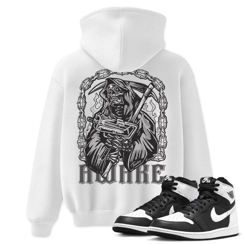 TeeVivo Hoodie Match Air Jordan 1 Retro High OG Black White Awake – Air Jordan 1 Hoodie, AJ1 Hoodie