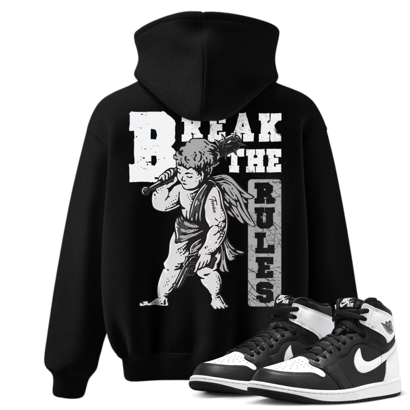 TeeVivo Hoodie Match Air Jordan 1 Retro High OG Black White Break the rules – Air Jordan 1 Hoodie, AJ1 Hoodie