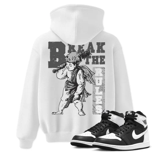 TeeVivo Hoodie Match Air Jordan 1 Retro High OG Black White Break the rules – Air Jordan 1 Hoodie, AJ1 Hoodie
