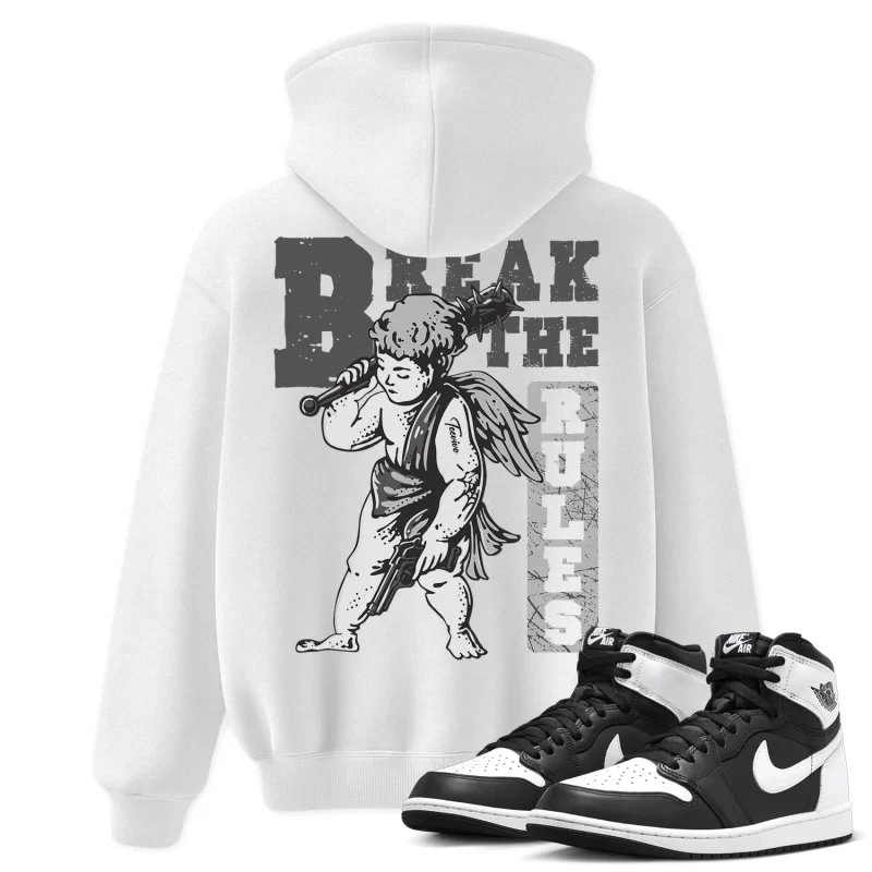 TeeVivo Hoodie Match Air Jordan 1 Retro High OG Black White Break the rules – Air Jordan 1 Hoodie, AJ1 Hoodie