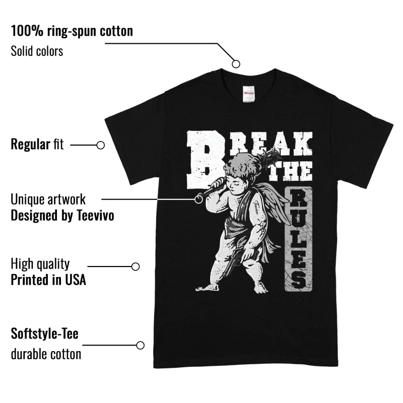 TeeVivo T-Shirt Match Air Jordan 1 Retro High OG Black White Break the rules – Air Jordan 1 Shirt, AJ1 Shirt