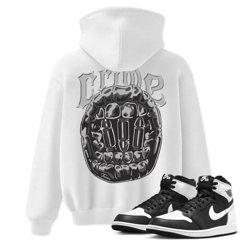 TeeVivo Hoodie Match Air Jordan 1 Retro High OG Black White Crime – Air Jordan 1 Hoodie, AJ1 Hoodie