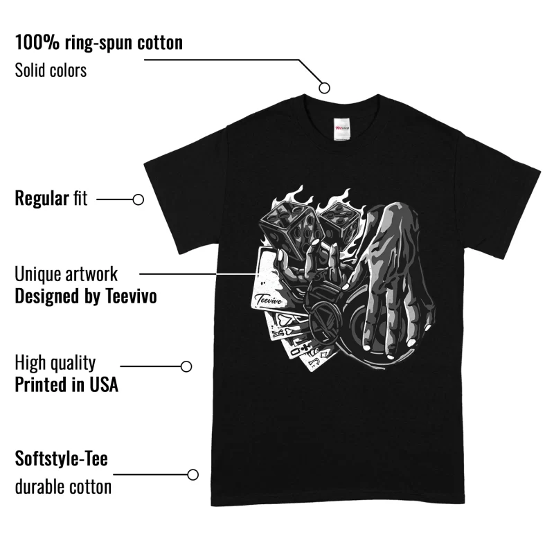 TeeVivo T-Shirt Match Air Jordan 1 Retro High OG Black White Gambling – Air Jordan 1 Shirt, AJ1 Shirt
