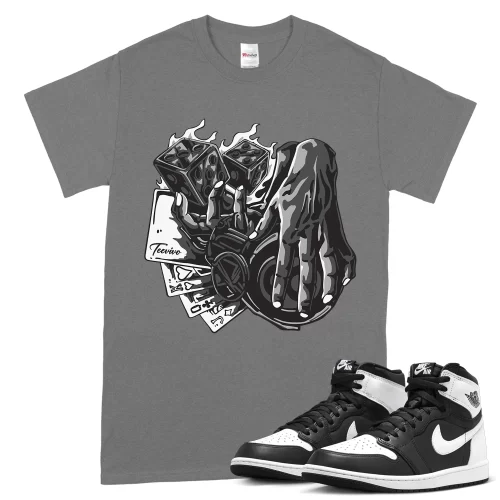 TeeVivo T-Shirt Match Air Jordan 1 Retro High OG Black White Gambling – Air Jordan 1 Shirt, AJ1 Shirt