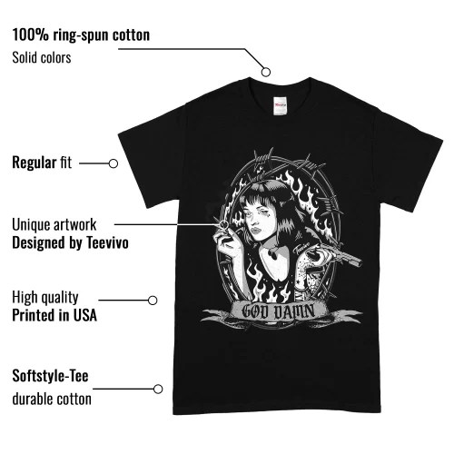 TeeVivo T-Shirt Match Air Jordan 1 Retro High OG Black White God Daaamn – Air Jordan 1 Shirt, AJ1 Shirt