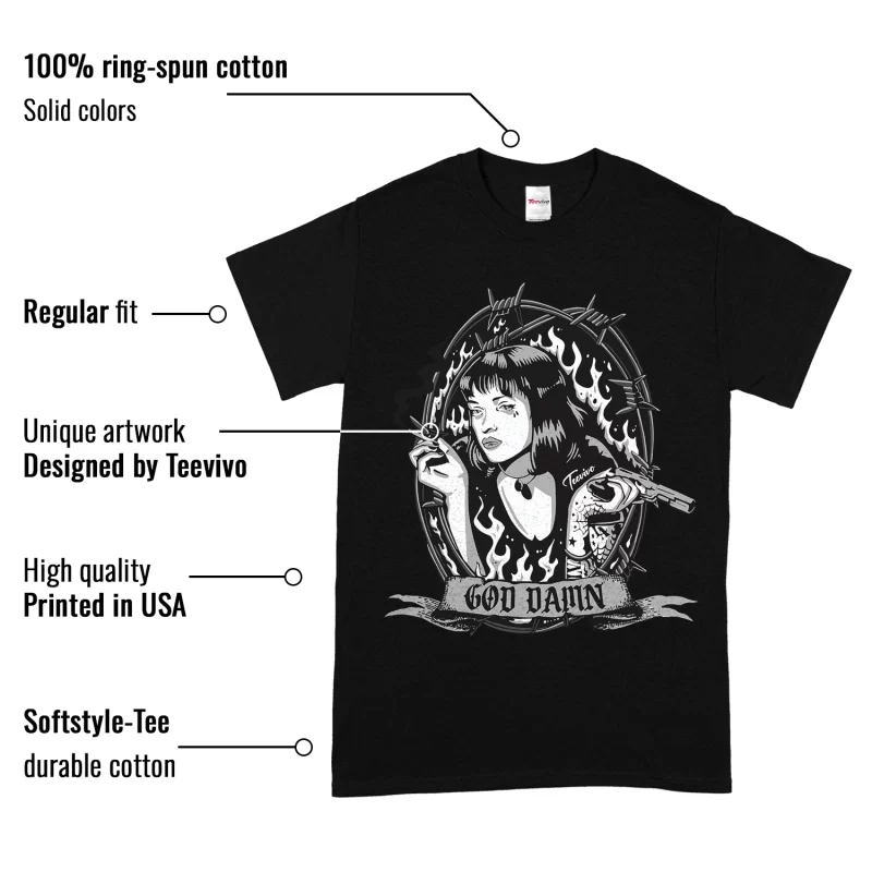 TeeVivo T-Shirt Match Air Jordan 1 Retro High OG Black White God Daaamn – Air Jordan 1 Shirt, AJ1 Shirt