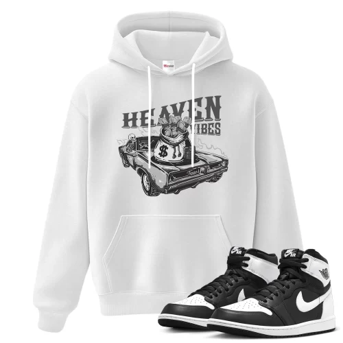 TeeVivo Hoodie Match Air Jordan 1 Retro High OG Black White Heaven vibes – Air Jordan 1 Hoodie, AJ1 Hoodie