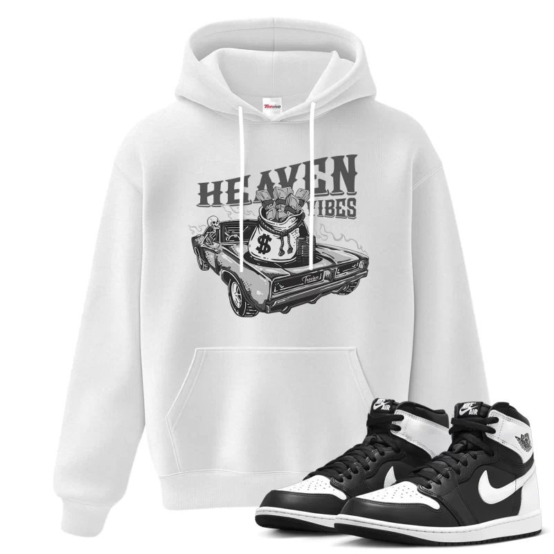TeeVivo Hoodie Match Air Jordan 1 Retro High OG Black White Heaven vibes – Air Jordan 1 Hoodie, AJ1 Hoodie