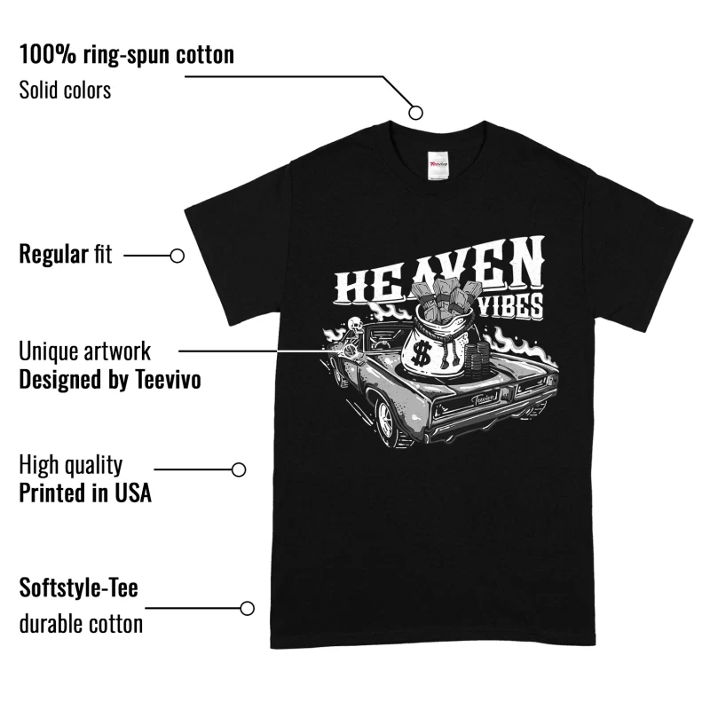 TeeVivo T-Shirt Match Air Jordan 1 Retro High OG Black White Heaven vibes – Air Jordan 1 Shirt, AJ1 Shirt