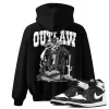 TeeVivo Hoodie Match Air Jordan 1 Retro High OG Black White Outlaw – Air Jordan 1 Hoodie, AJ1 Hoodie
