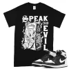 TeeVivo T-Shirt Match Air Jordan 1 Retro High OG Black White Speak no evil – Air Jordan 1 Shirt, AJ1 Shirt