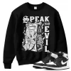 TeeVivo Sweatshirt Match Air Jordan 1 Retro High OG Black White Speak no evil – Air Jordan 1 Sweatshirt, AJ1 Sweatshirt