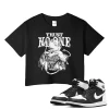 TeeVivo Crop Top Match Air Jordan 1 Retro High OG Black White Trust no one – Air Jordan 1 Crop Top, AJ1 Crop Top