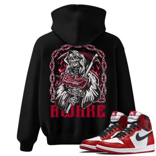 TeeVivo Hoodie Match Air Jordan 1 Retro High OG Chicago Lost and Found Awake – Air Jordan 1 Hoodie, AJ1 Hoodie