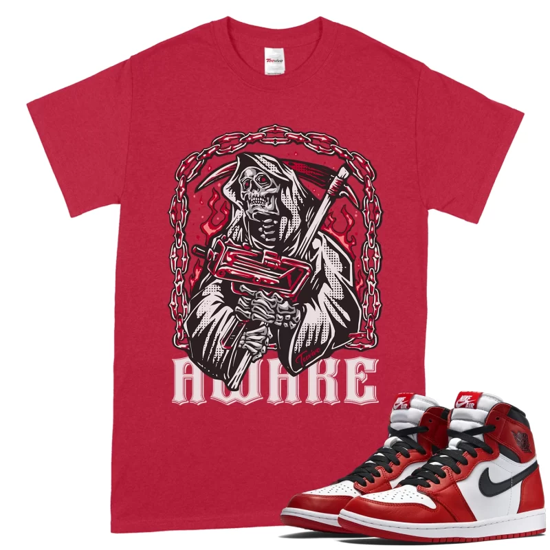 TeeVivo T-Shirt Match Air Jordan 1 Retro High OG Chicago Lost and Found Awake – Air Jordan 1 Shirt, AJ1 Shirt