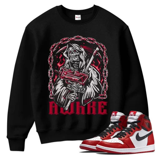 TeeVivo Sweatshirt Match Air Jordan 1 Retro High OG Chicago Lost and Found Awake – Air Jordan 1 Sweatshirt, AJ1 Sweatshirt